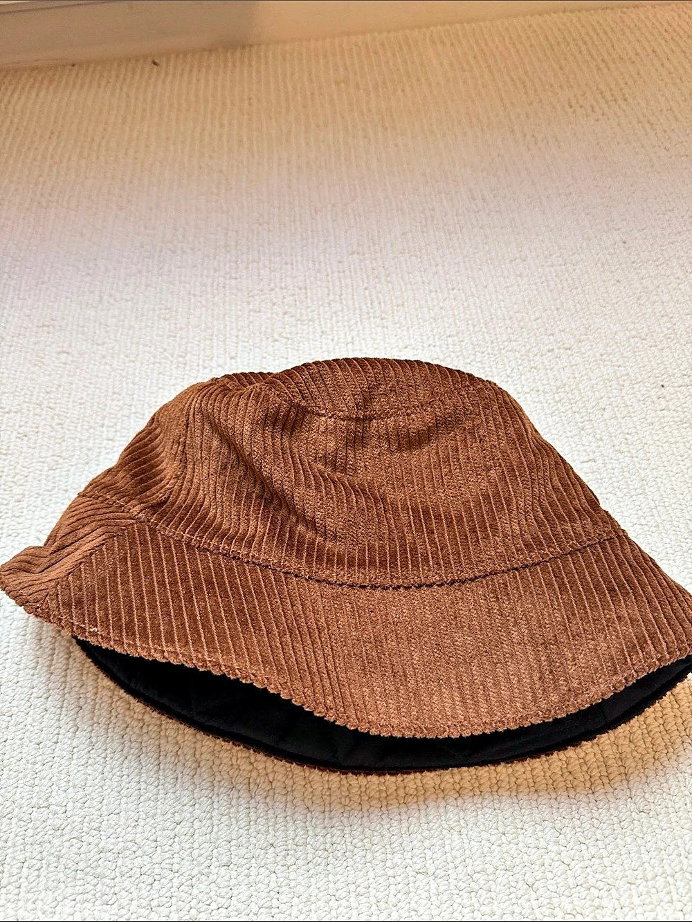 Reversible Bucket Hat in Brown & Black